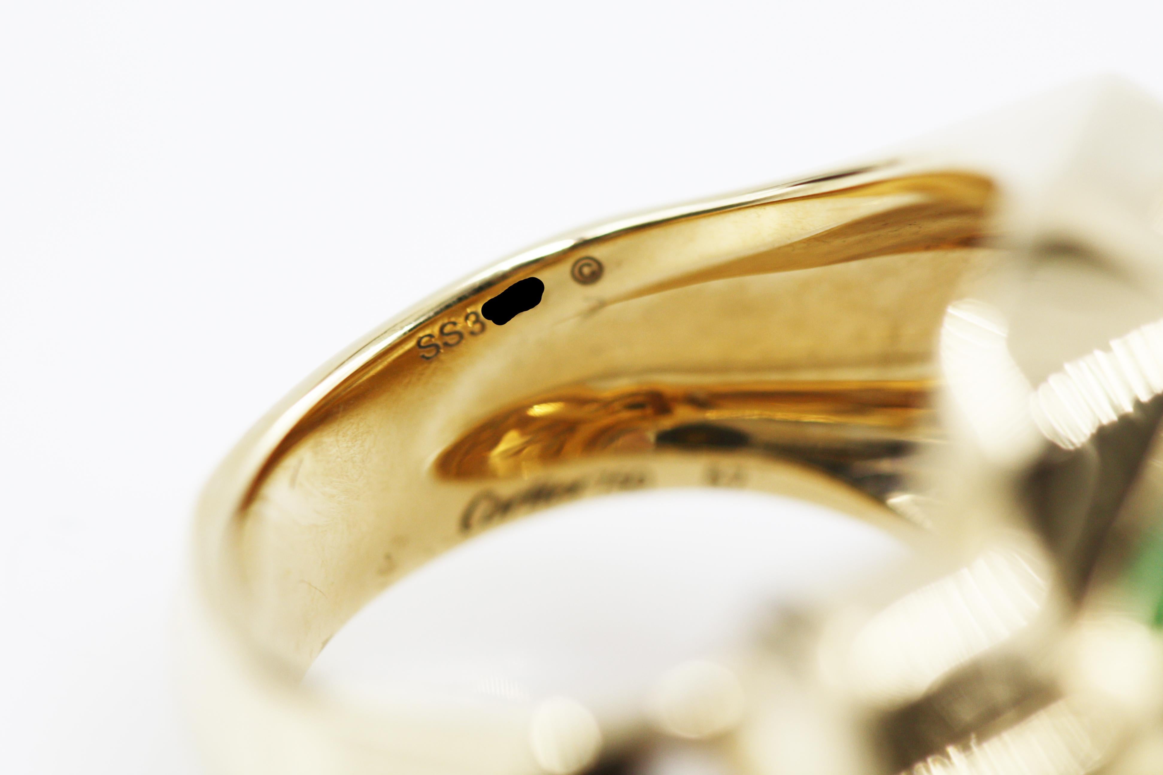 Cartier Panthère de Ring 18 Karat Yellow Gold, Lacquer, Tsavorite Garnet, Onyx 3