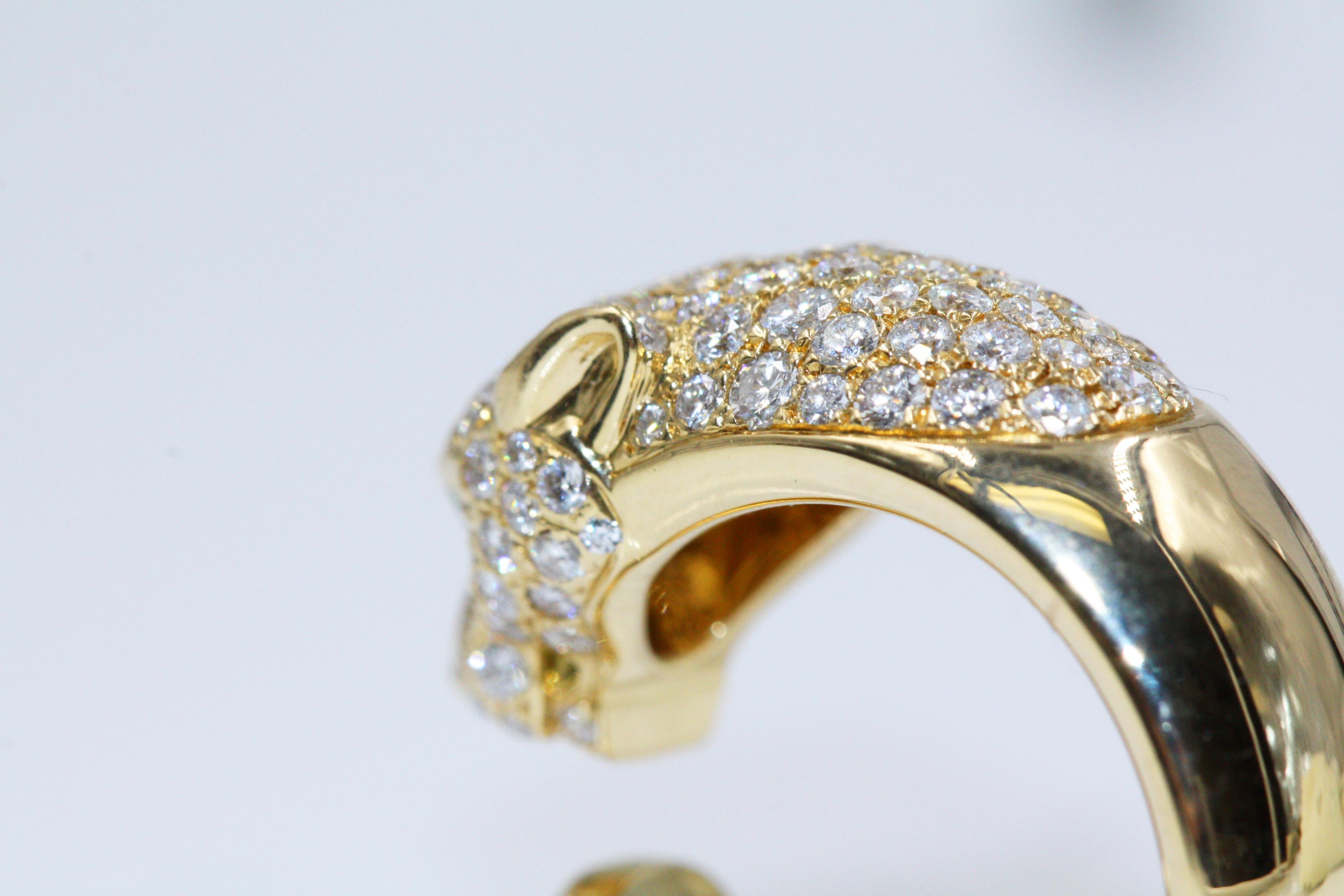 Women's Cartier Panthère de Ring, Yellow Gold, Diamonds, Emeralds, Onyx For Sale