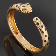 CARTIER Panthere de Cartier Tsavorite Yellow Gold Medium Model Bracelet. Sm size