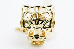 Cartier Panthère De Yellow Gold Tsavorite Garnets Onyx Necklace