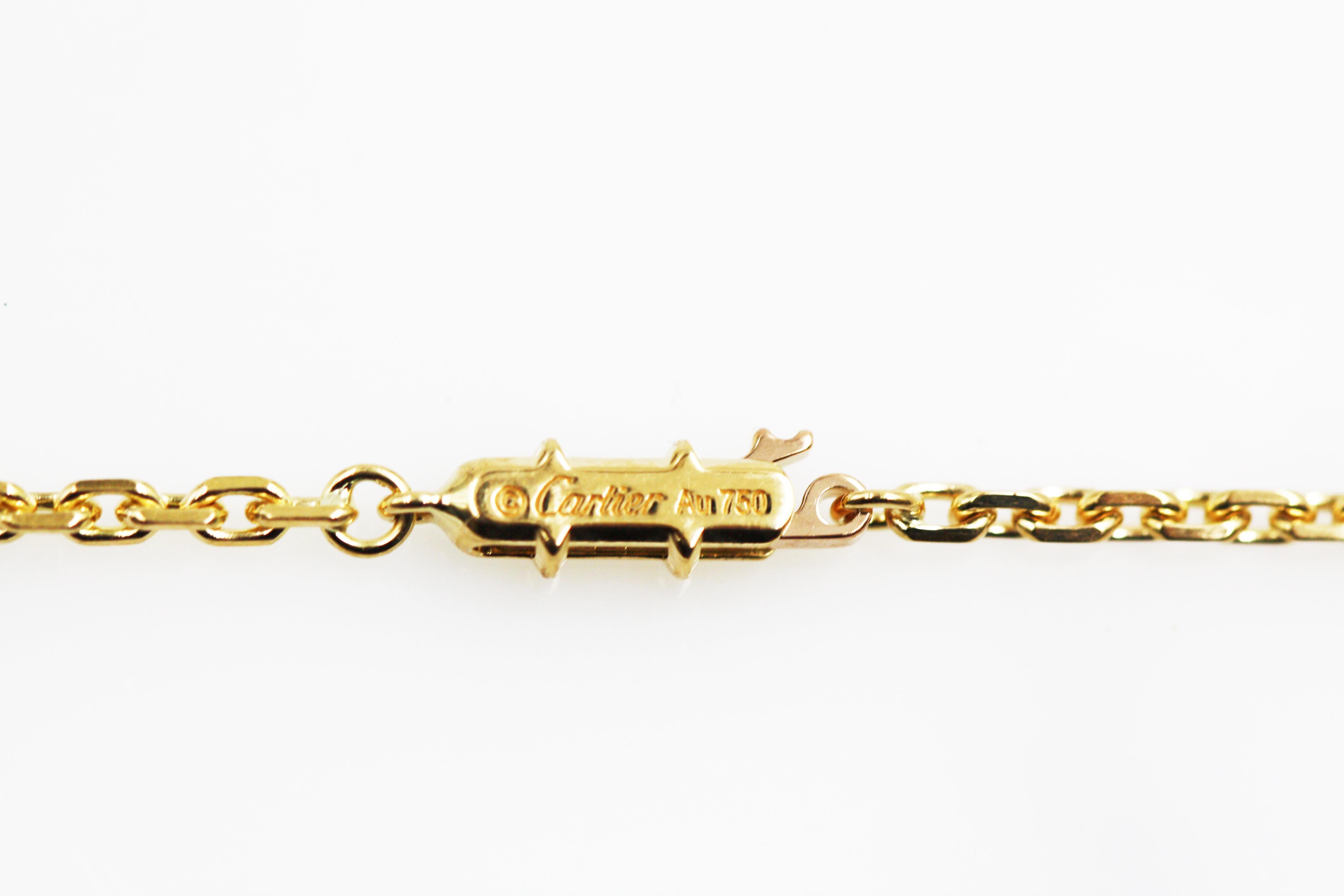 Women's or Men's Cartier Panthère De Yellow Gold Tsavorite Garnets Onyx Necklace For Sale