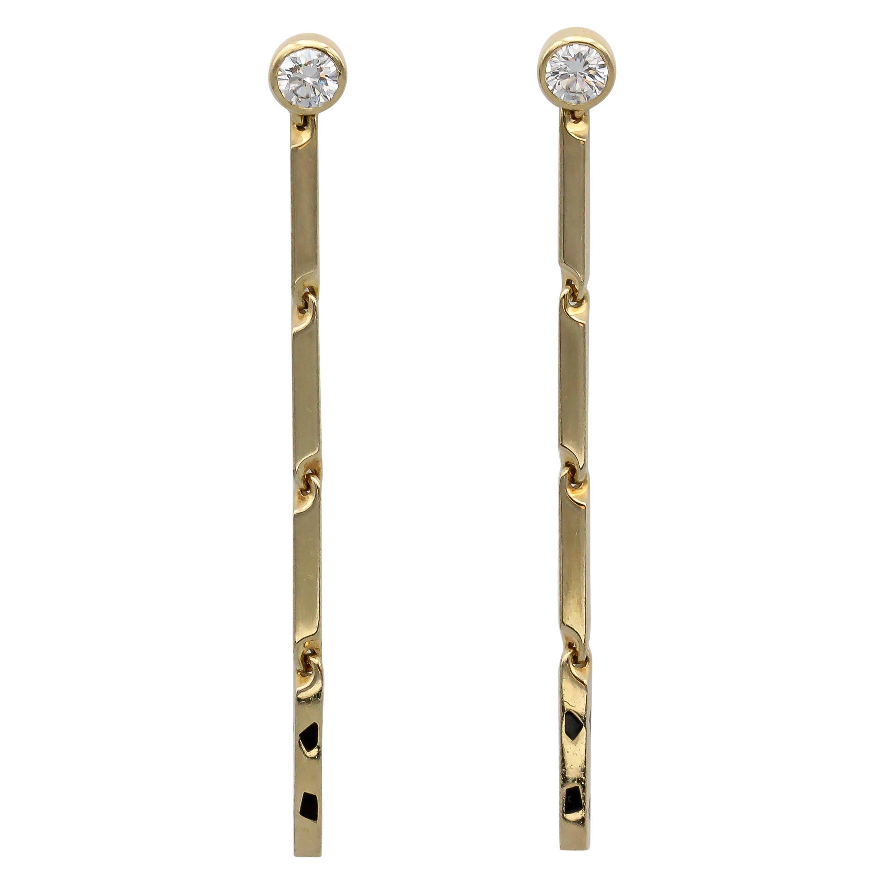Cartier Panthere Onyx Emerald Diamond Gold Earrings at 1stDibs