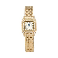 Cartier Panthere Diamond 18 Karat Yellow Gold 1/1/1131 Wristwatch