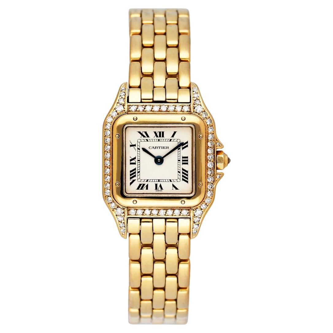 Cartier Panthere Diamond 18k Yellow Gold Ladies Watch