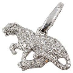 Cartier Panthere Diamond and 18 Karat White Gold Charm Pendant