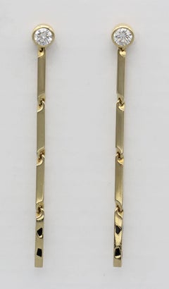 Cartier Panthere Diamond and Black Lacquer 18 Karat Gold Pendant Earrings