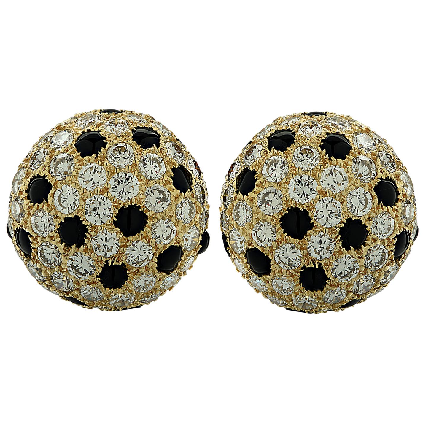 Modern Cartier Panthere Diamond and Onyx Earrings