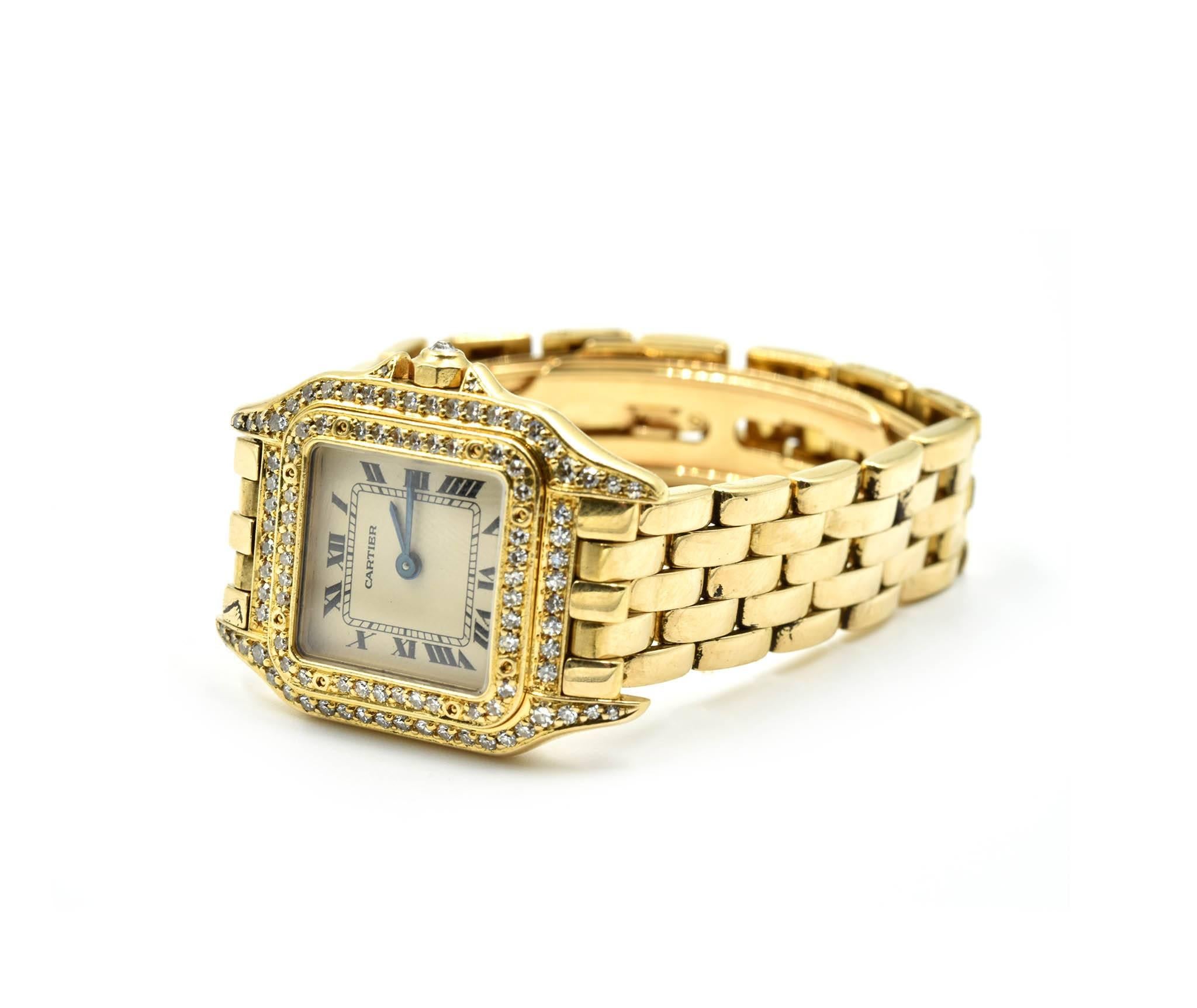 Women's Cartier Yellow Gold Diamond Panthere quartz Wristwatch Ref 1131