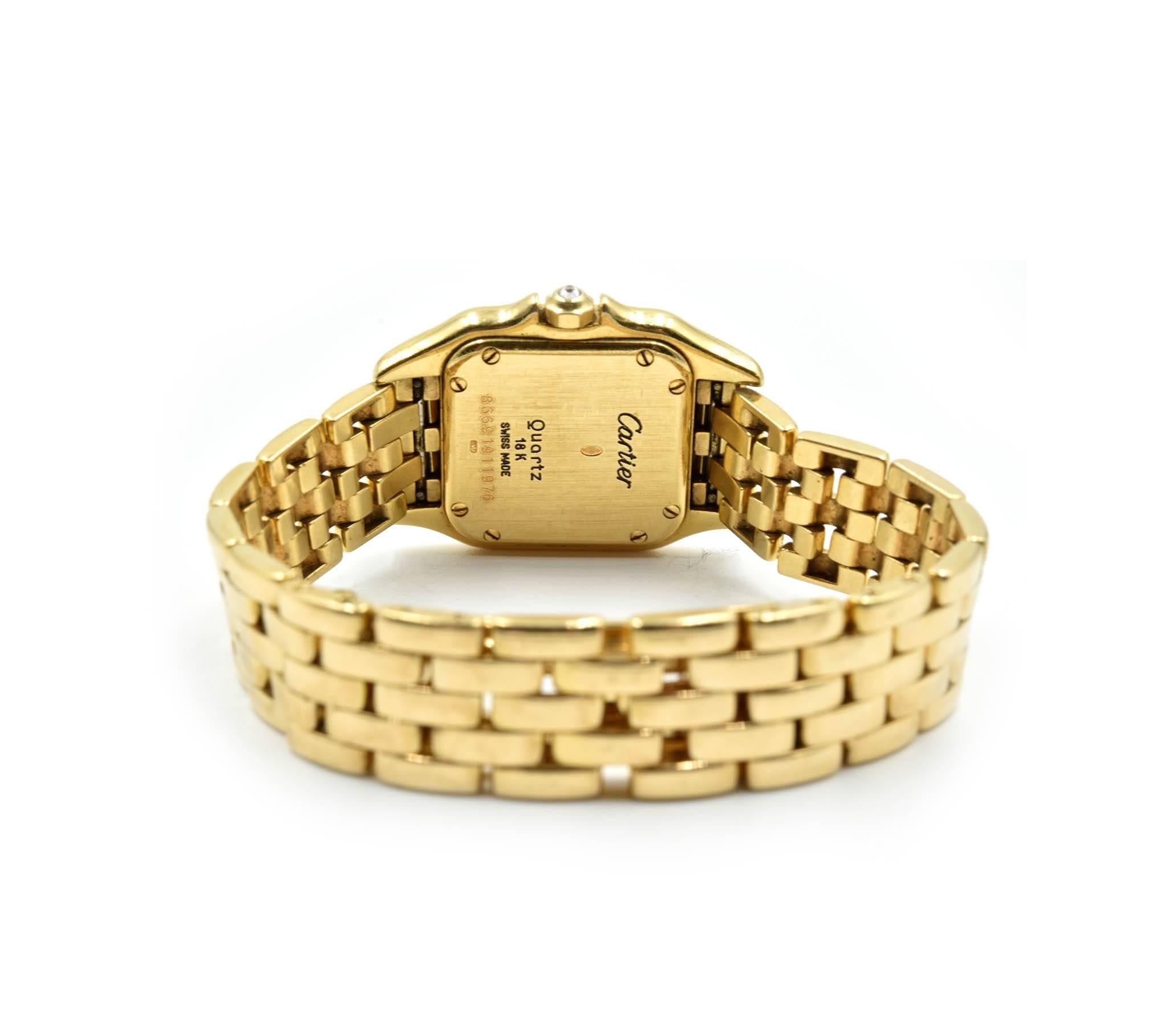 Cartier Yellow Gold Diamond Panthere quartz Wristwatch Ref 1131 1