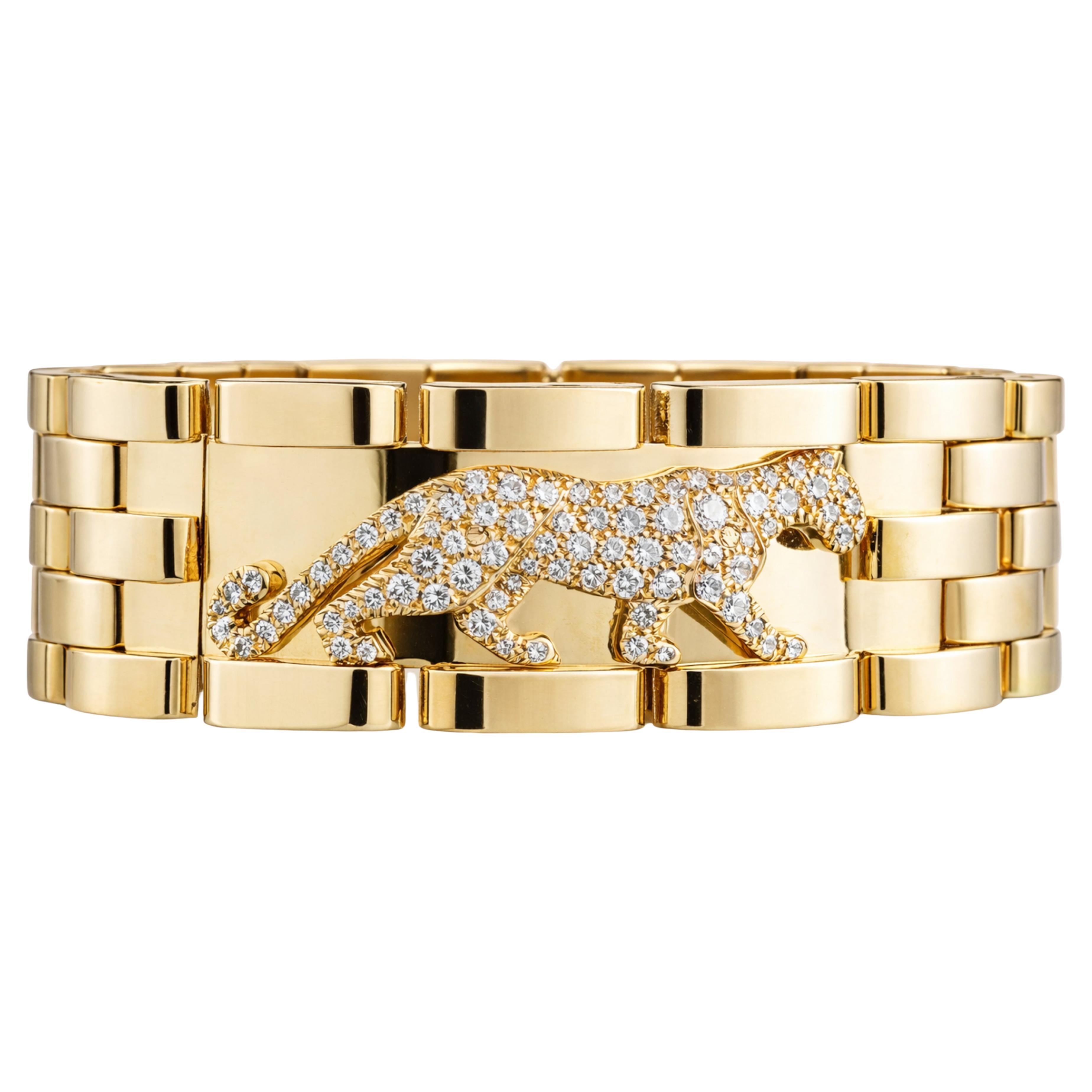 Cartier Panthère Diamond Bracelet in 18K Yellow Gold