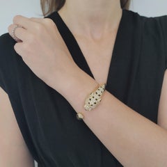 Cartier "Panthere" Diamond, Emerald & Onyx Cuff Bracelet