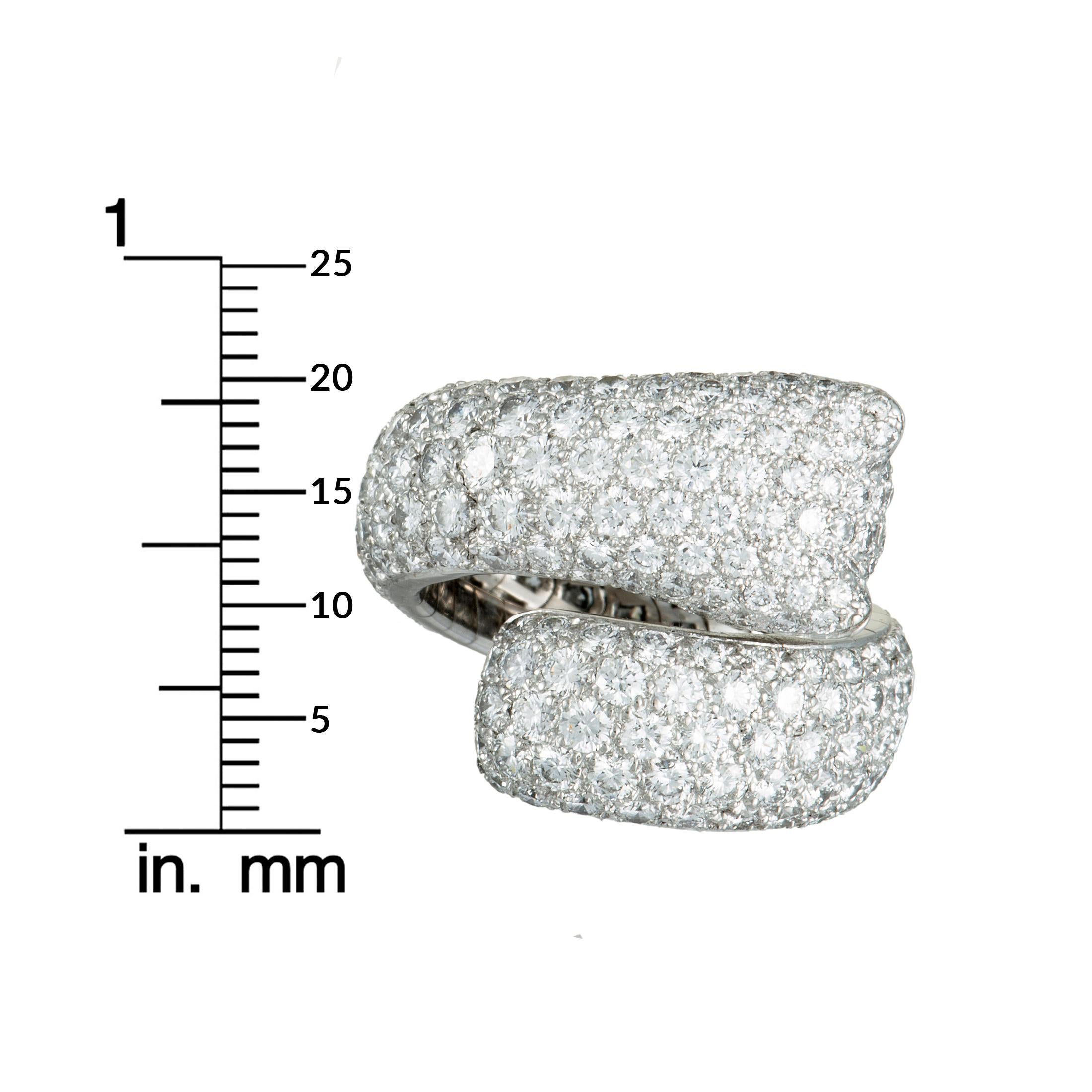 Cartier Panthere Diamond Pave Onyx and Emerald White Gold Bypass Ring 4