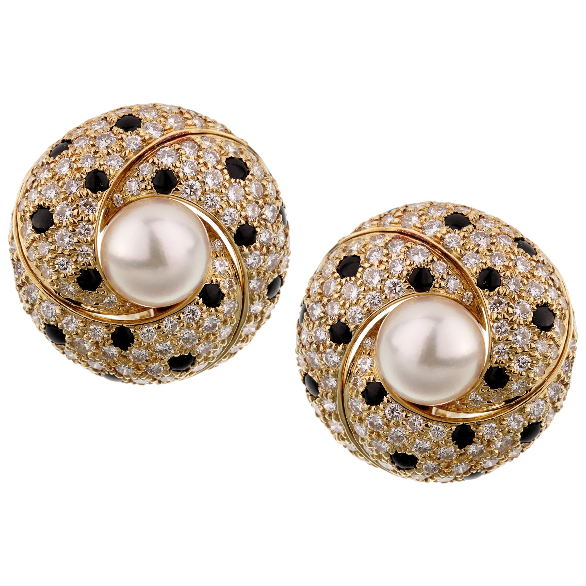 vintage cartier pearl earrings