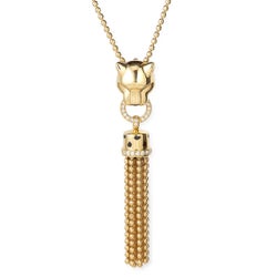 Cartier Contemporary Panthere Panther Diamond Pendant Necklace Yellow Gold 2000s