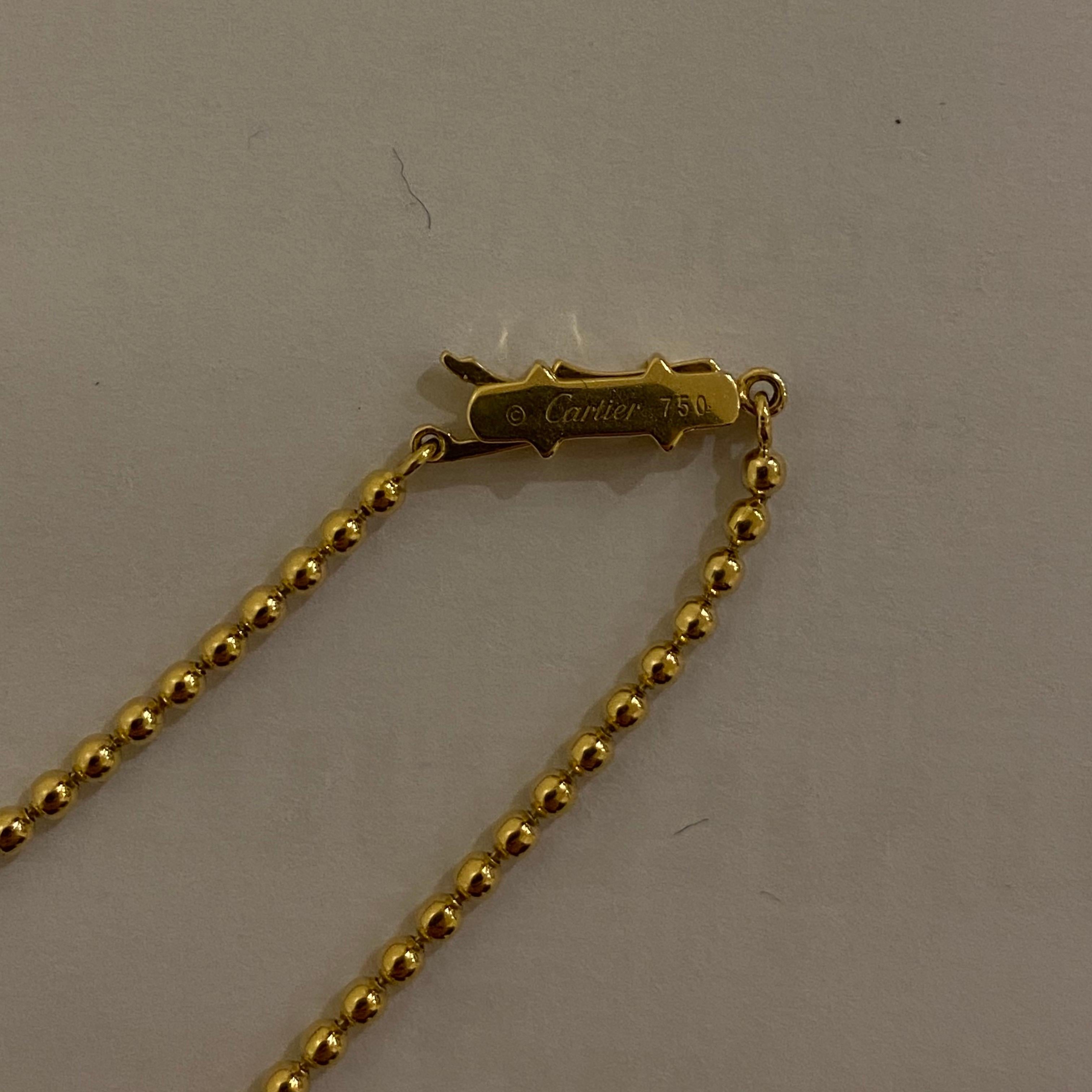 Round Cut Cartier Contemporary Panthere Panther Diamond Pendant Necklace Yellow Gold 2000s
