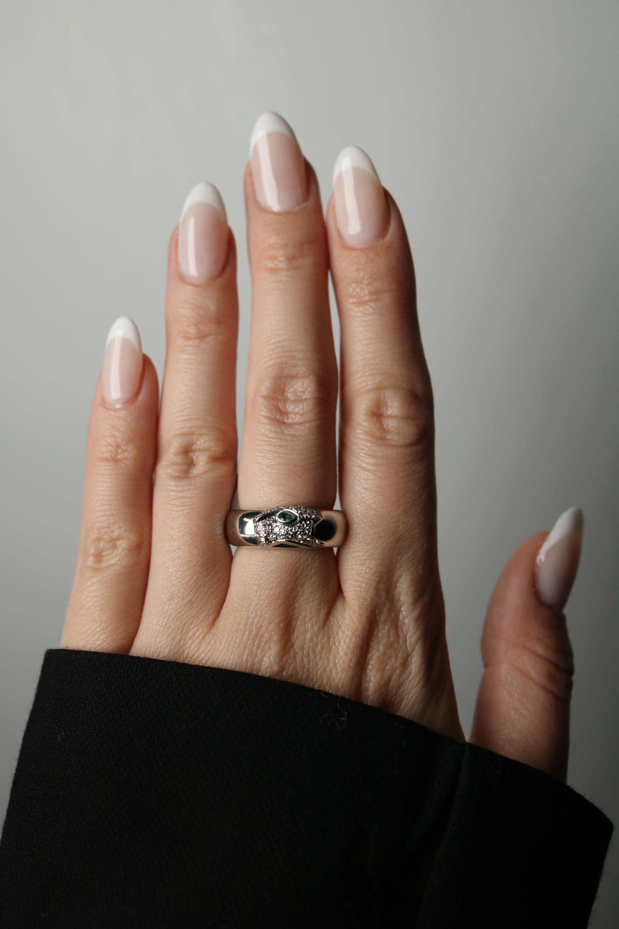 Cartier Bague Panthère Diamant Or Blanc 18k Taille 7.25 en vente 5