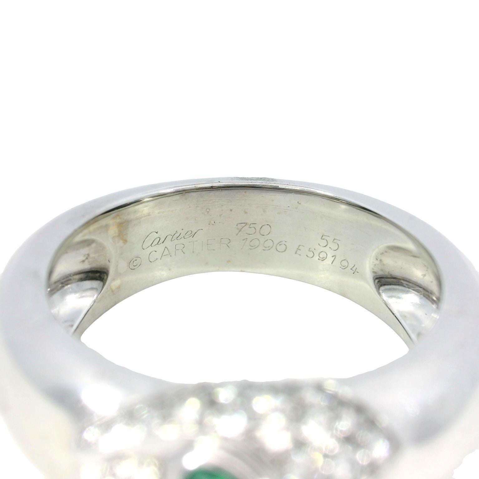 Cartier Bague Panthère Diamant Or Blanc 18k Taille 7.25 en vente 2