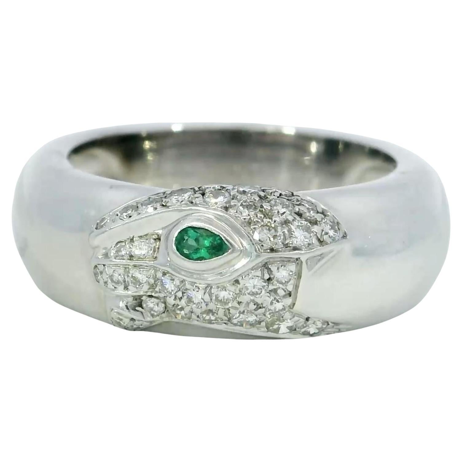 Cartier Bague Panthère Diamant Or Blanc 18k Taille 7.25 en vente