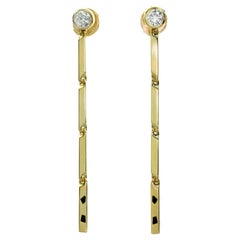 Cartier Panthere Diamond Yellow Gold Lacquer Drop Earrings