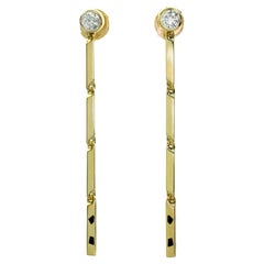 Orecchini a goccia Cartier Panthere con diamante e lacca d'oro giallo