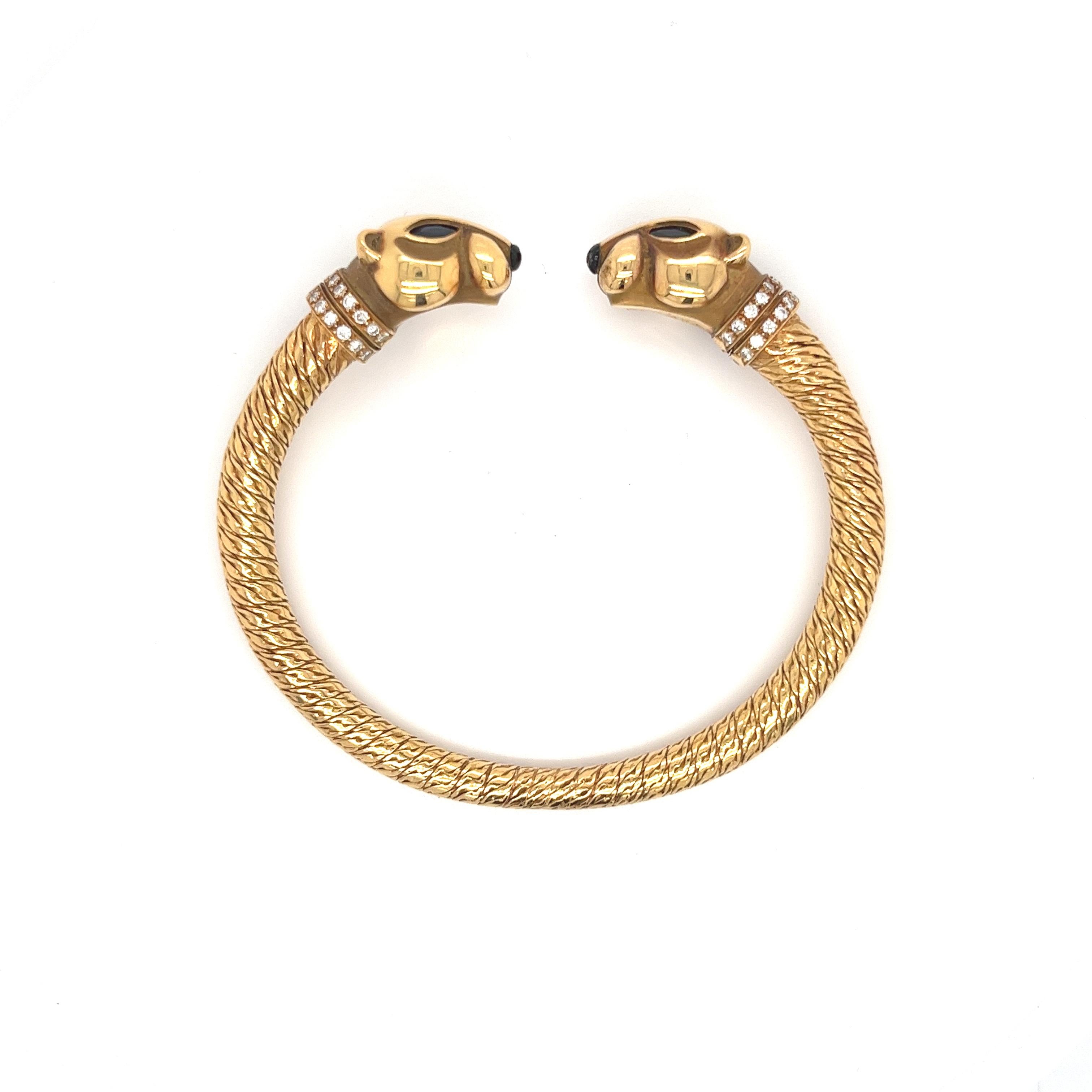 Cartier Panthère Double Headed 18K Gold Armreif mit Original Box Papiere 1