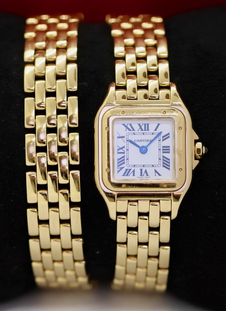 From first owner. Full Set (Original Box & Original Papers). Full links!

Cartier Panthère women's luxury watch in 18k gold

Presented with unparalleled elegance and craftsmanship, the Cartier Panthère women's watch is the ultimate symbol of luxury