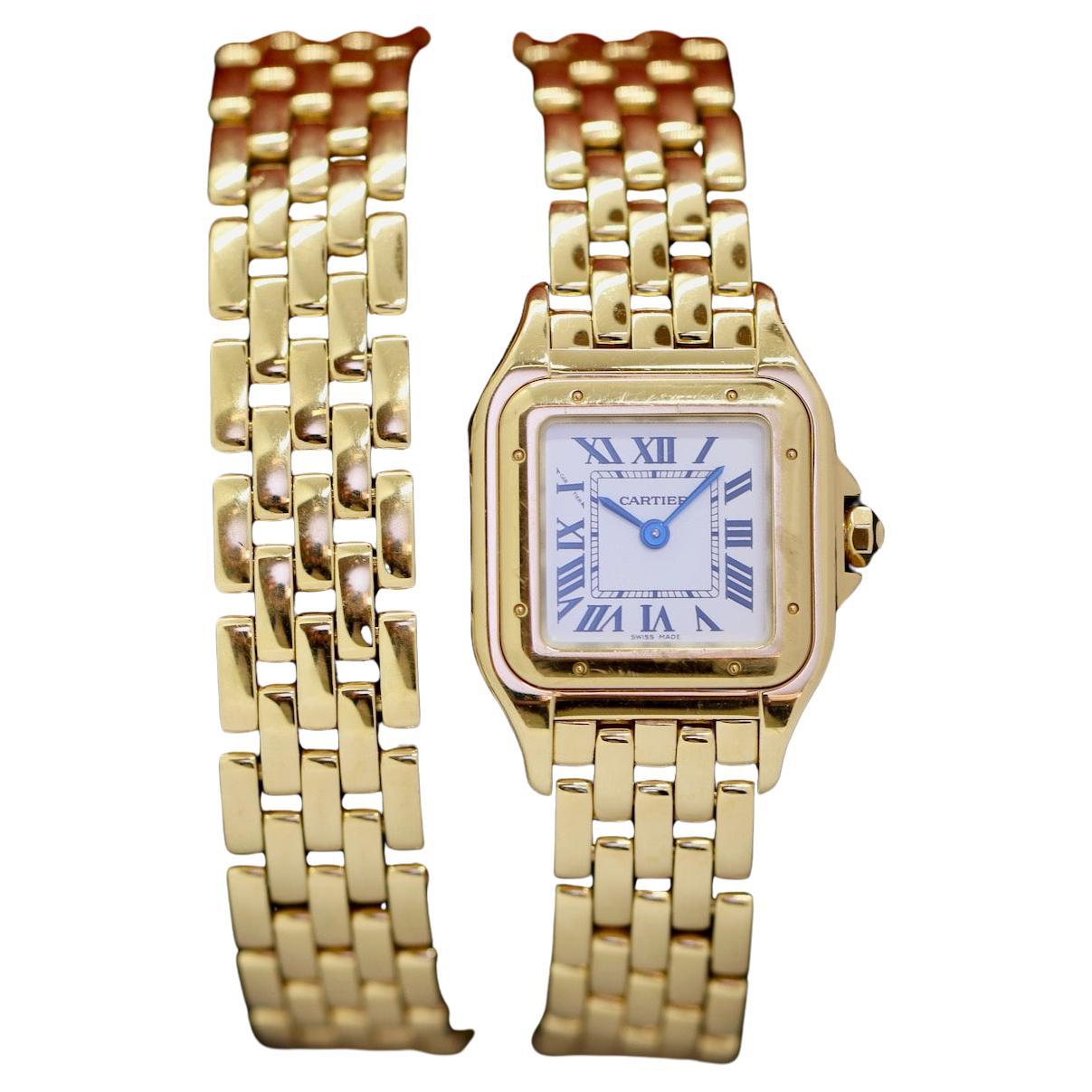 Cartier Panthère Double Loop, 18 Karat Gold, Ladies Wrist Watch, Ref. WGPN0013