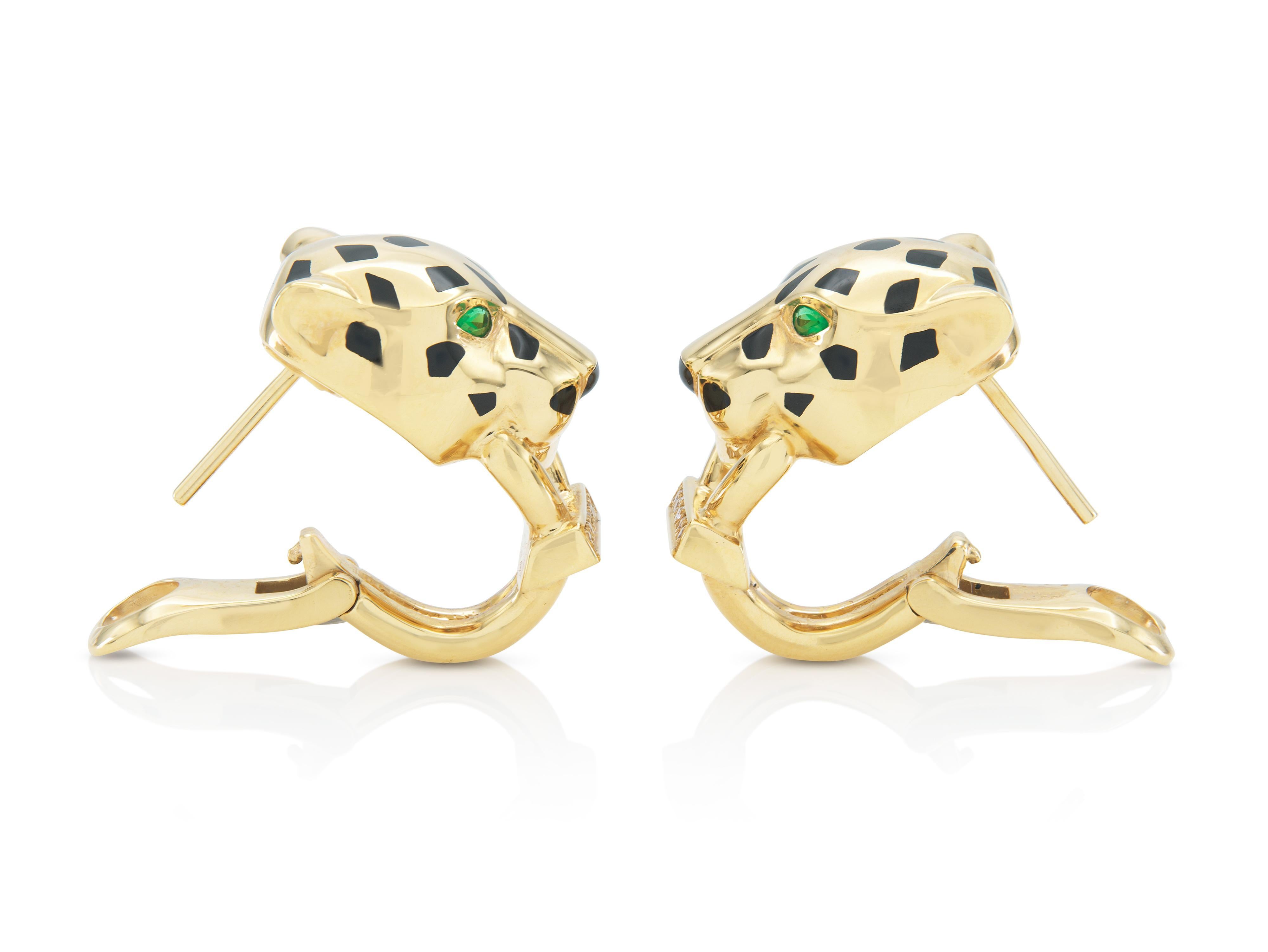 Taglio a goccia Orecchini Panthere di Cartier in vendita