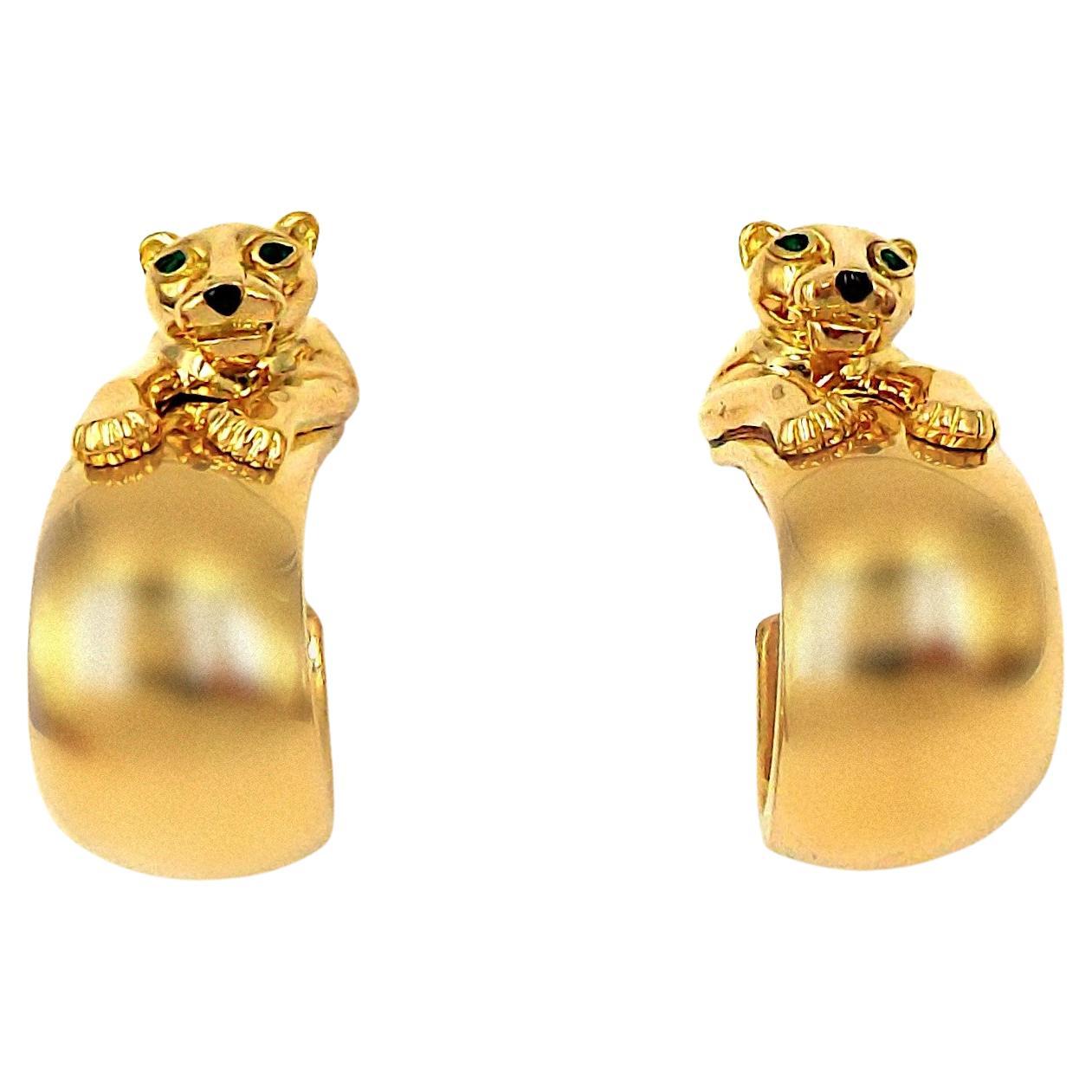 Gorgeous Cartier Inside Out 18K Yellow Gold Diamond Hoop Earrings 1.80 CTW  | eBay
