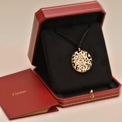 Cartier Panthère Enamel Tsavorite 18K Yellow Gold Cord Pendant Necklace