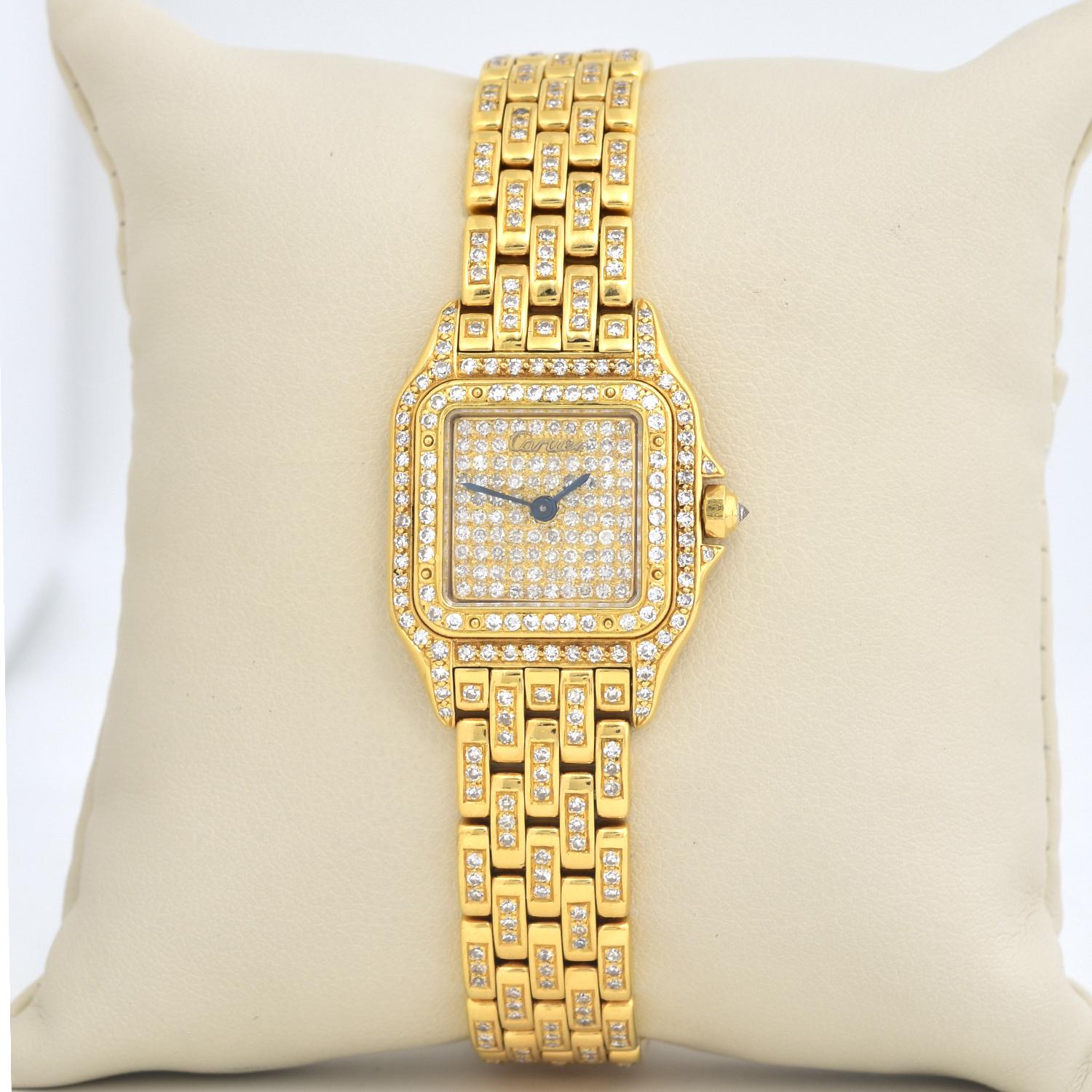cartier panthere watch full diamond
