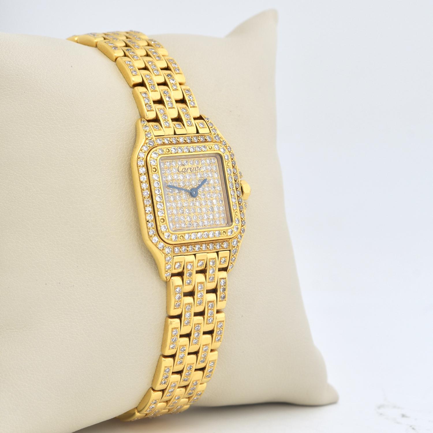 diamond encrusted cartier watch
