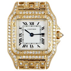 Cartier Panthere Fully Loaded Ladies 18 Karat Gold Silver Dial Diamond Set