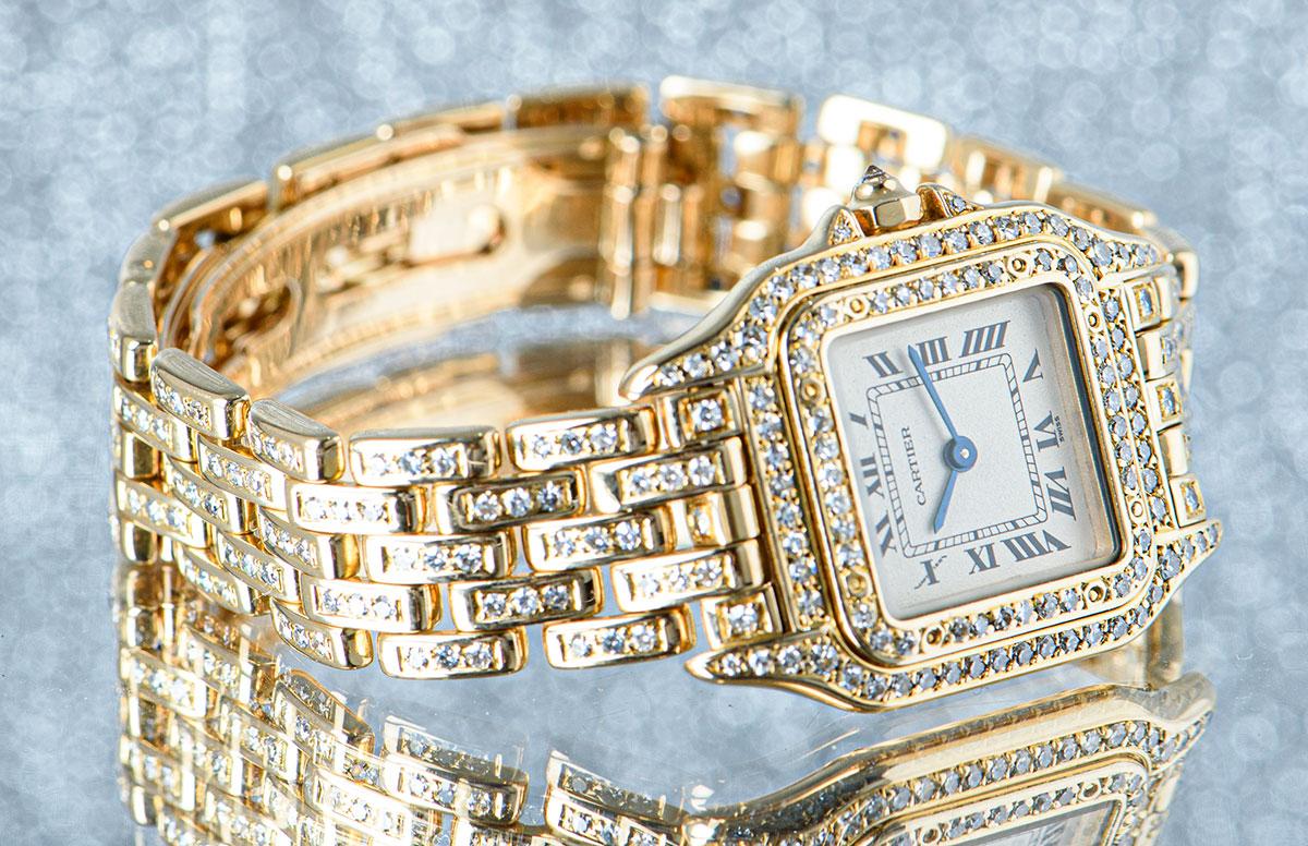 Cartier Panthere Fully Loaded Ladies 18 Karat Gold Silver Dial Diamond Set 2