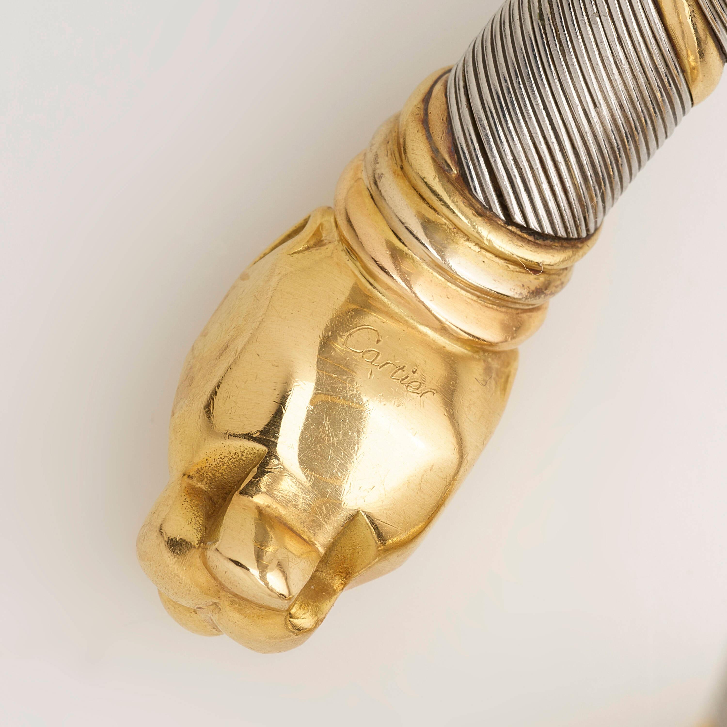 Cartier 'Panthère' Manschettenarmband aus Gold und Stahl für Damen oder Herren im Angebot