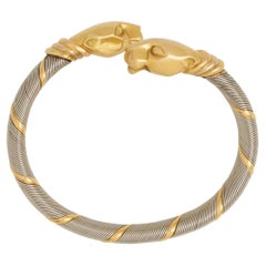 Cartier 'Panthère' gold and steel cuff bracelet
