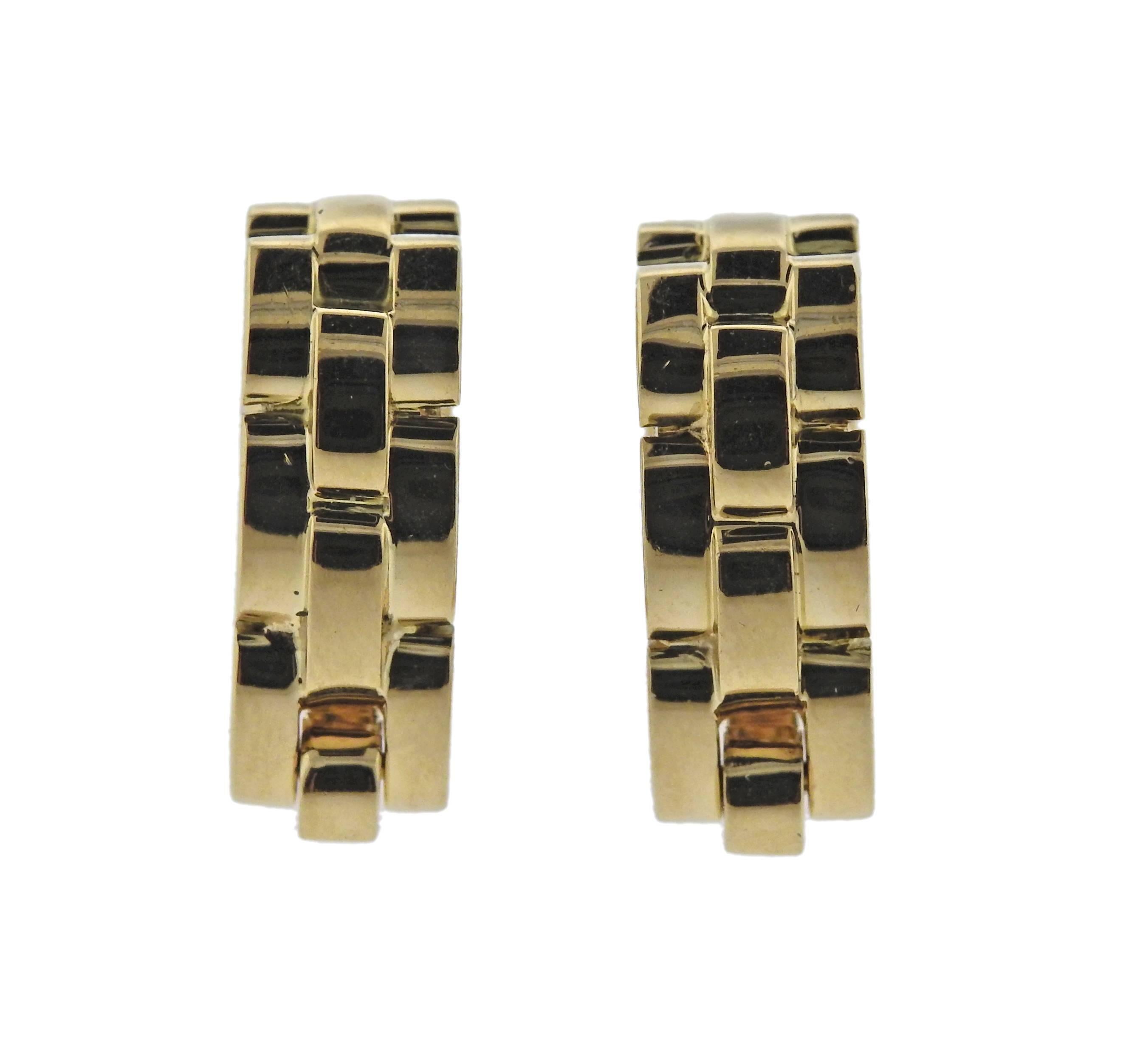 Cartier Panthere Gold Cufflinks In Excellent Condition In Lambertville, NJ