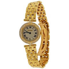 Retro Cartier Panthere Gold Diamond Watch