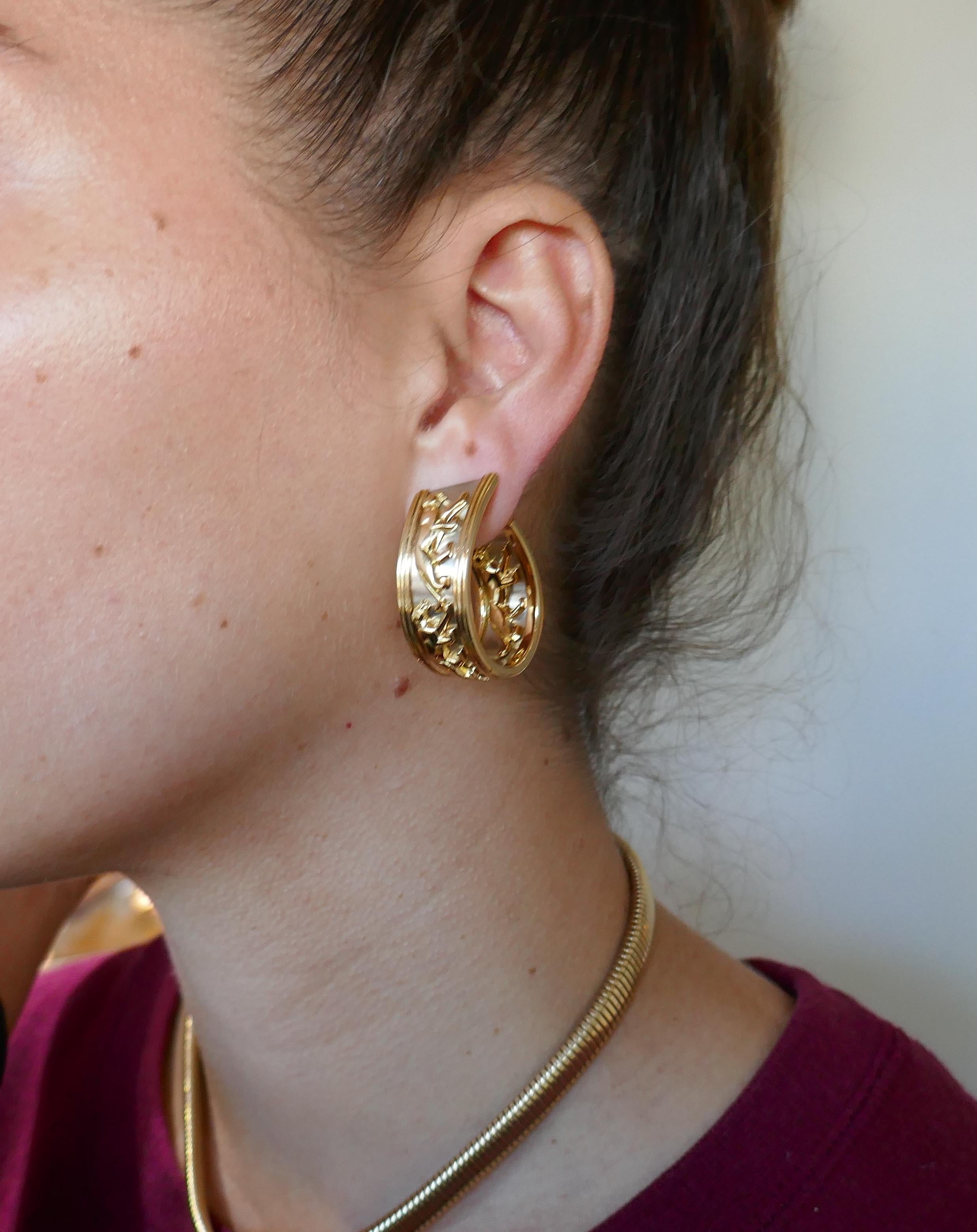 Cartier Panthere Gold Hoop Earrings 1