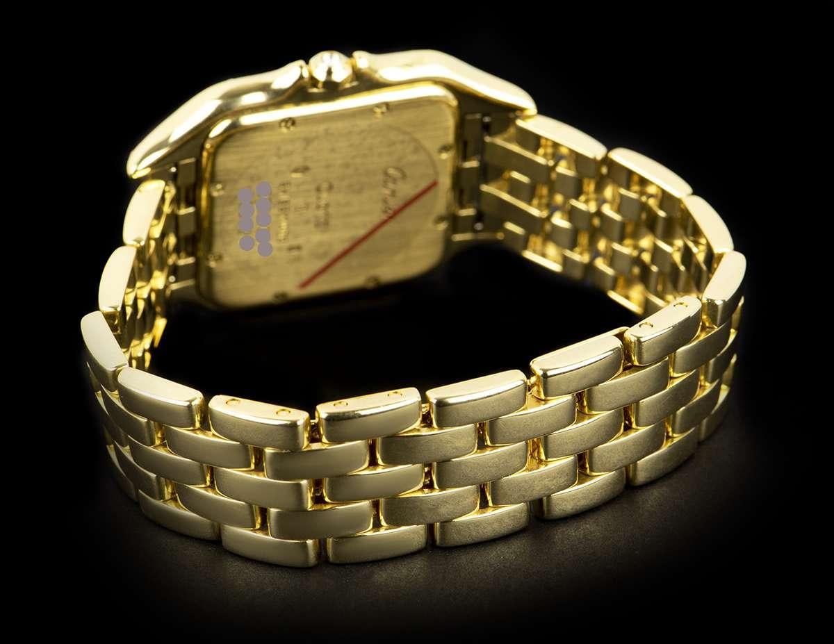 Cartier Panthere Gold Silver Dial Diamond Set of Quartz Wristwatch 2