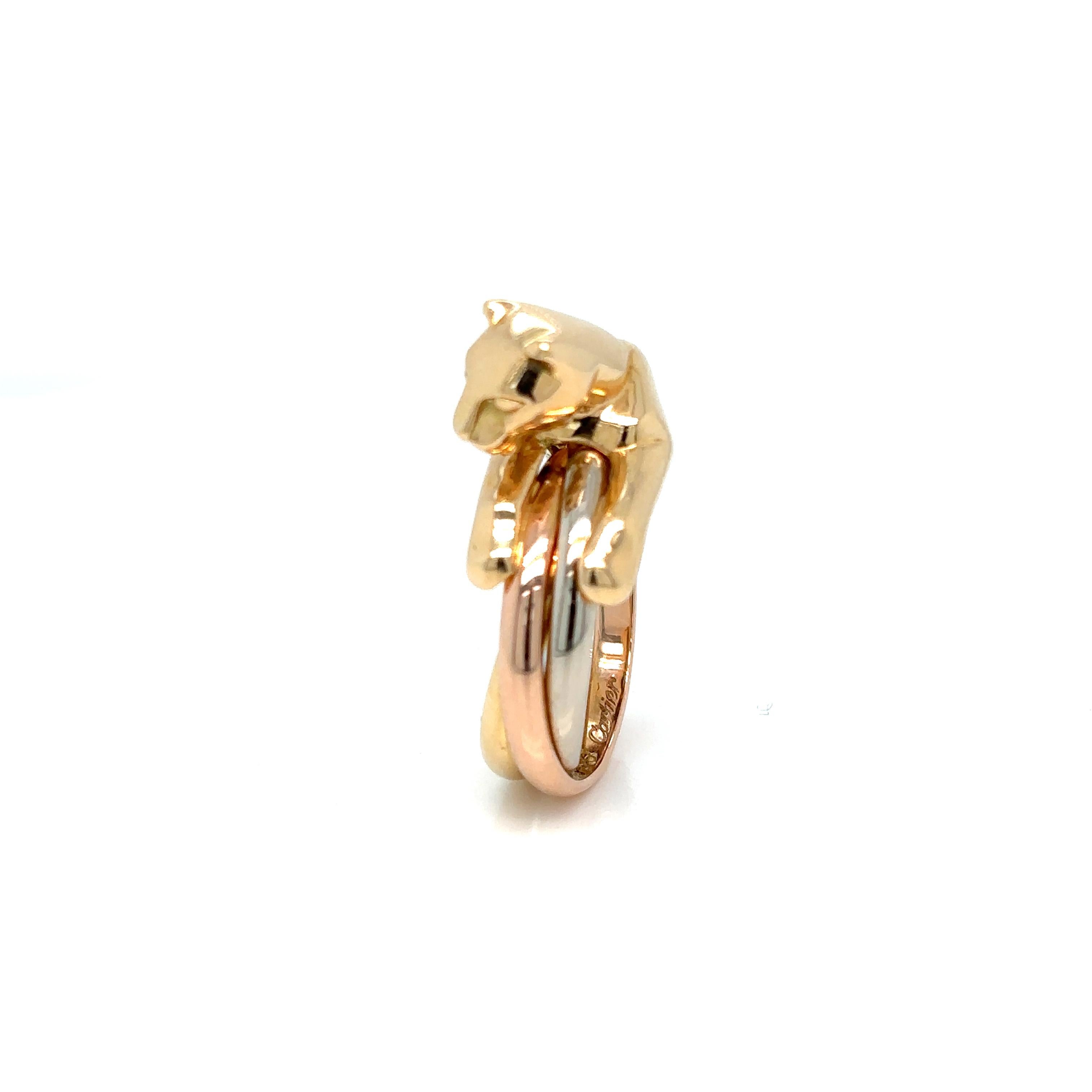 Cartier Panthère Gold Trinity Band Ring For Sale 6