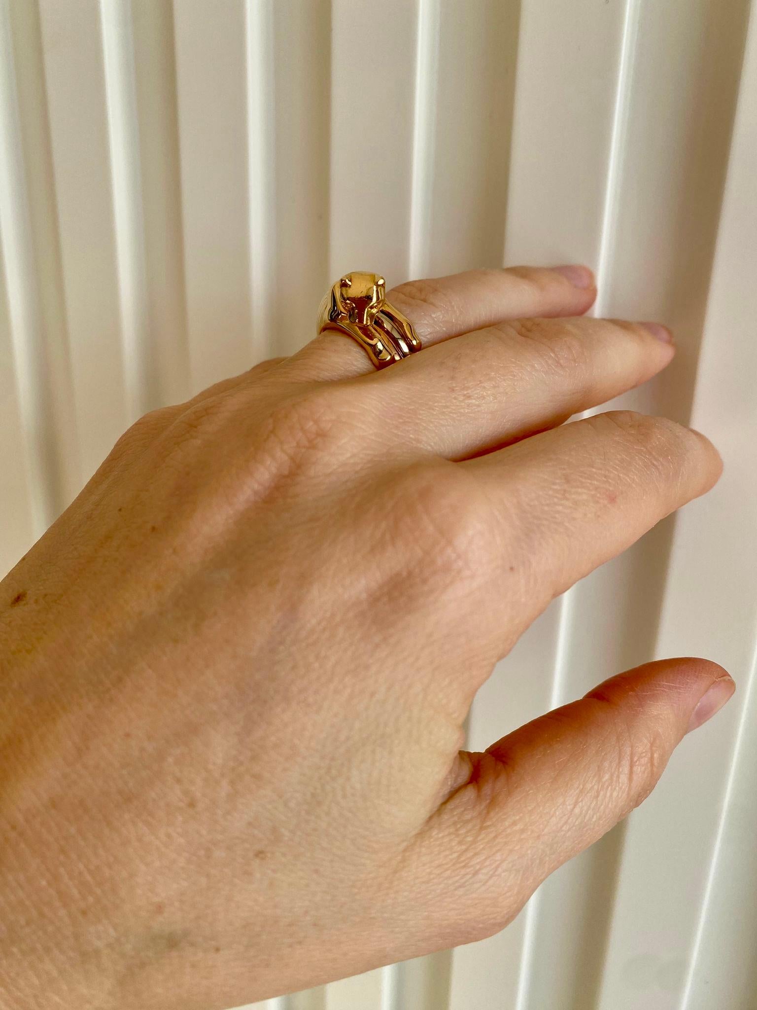 Cartier Panthère Gold Trinity Band Ring For Sale 7