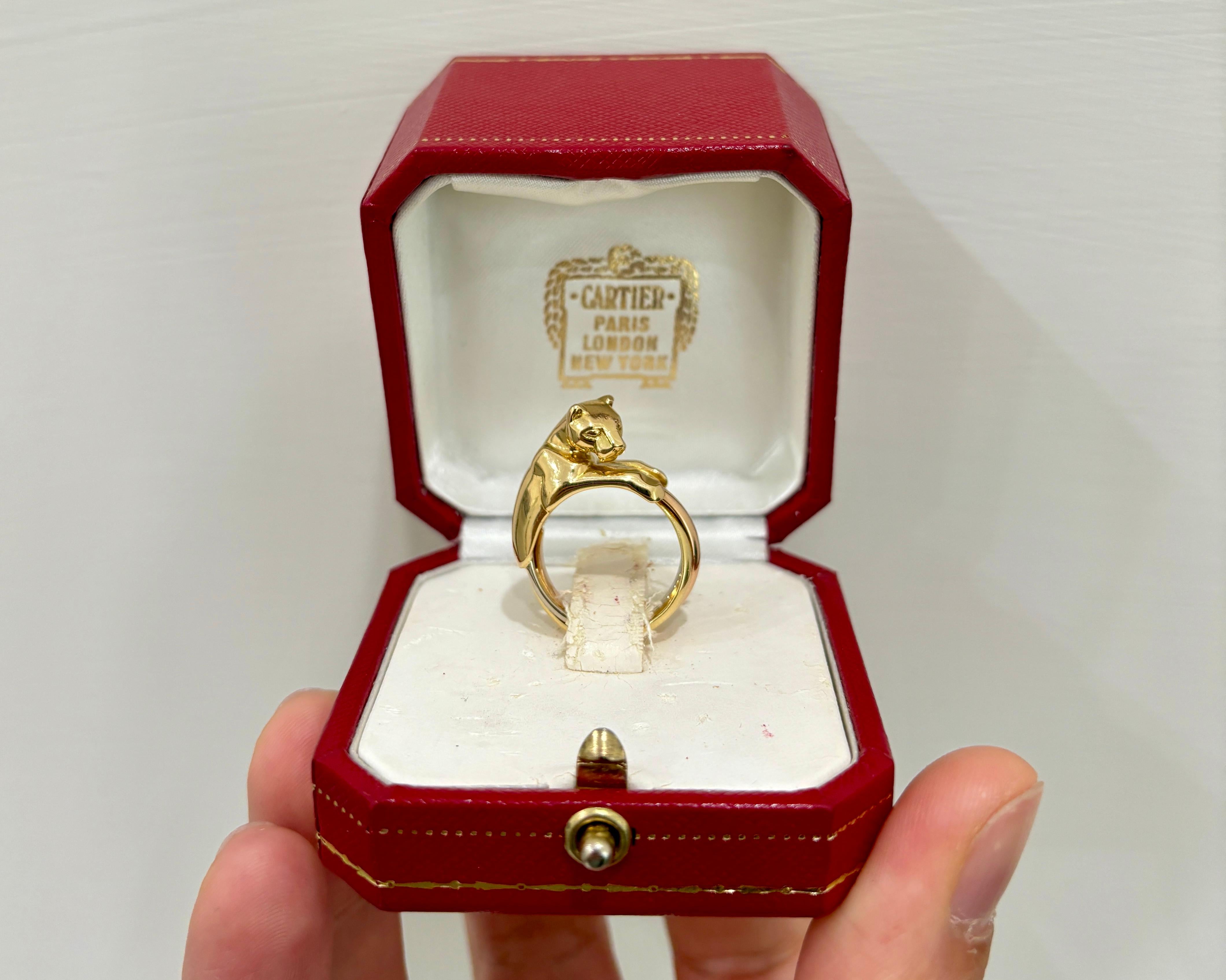 Cartier Panthère Gold Trinity Band Ring For Sale 9
