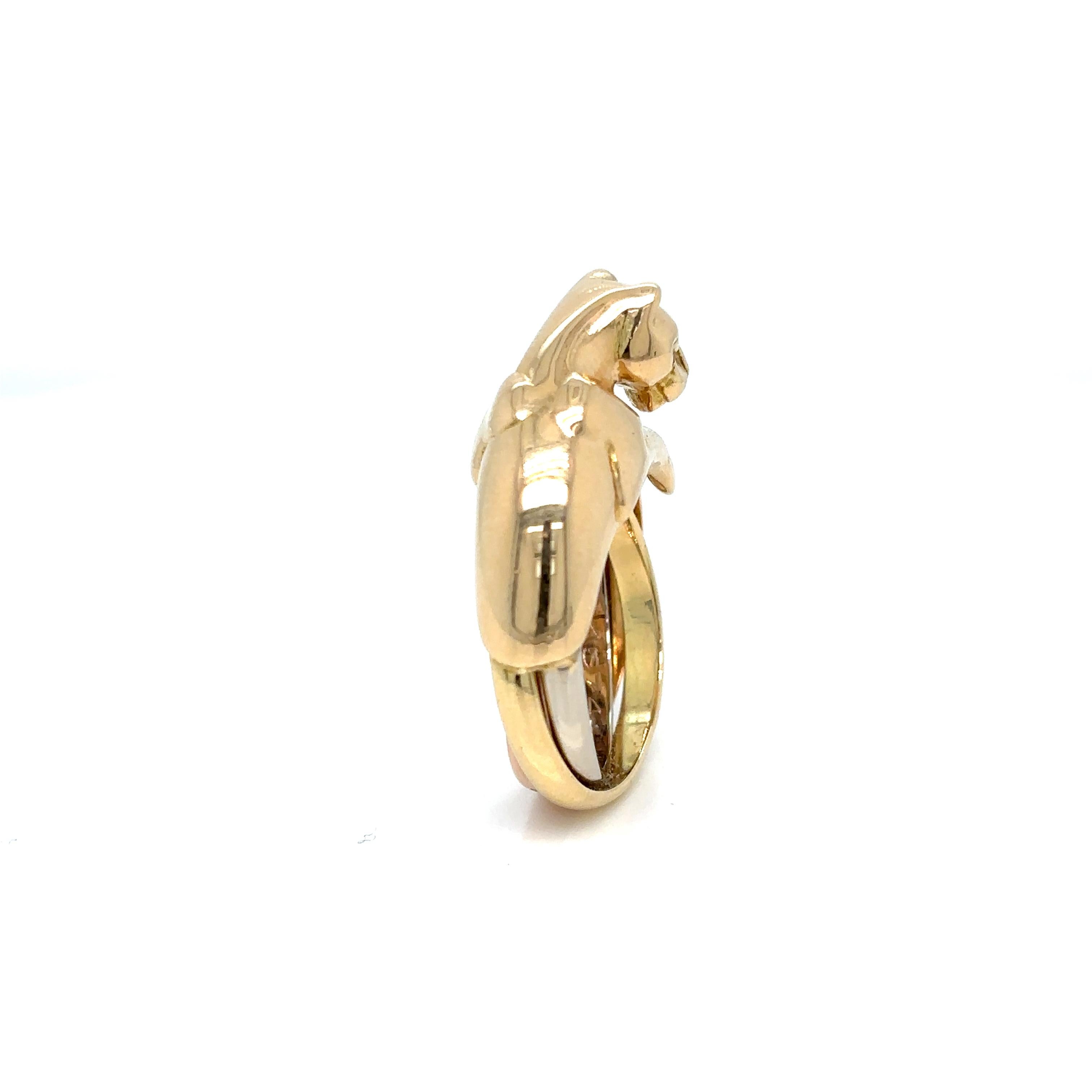 Women's Cartier Panthère Gold Trinity Band Ring For Sale