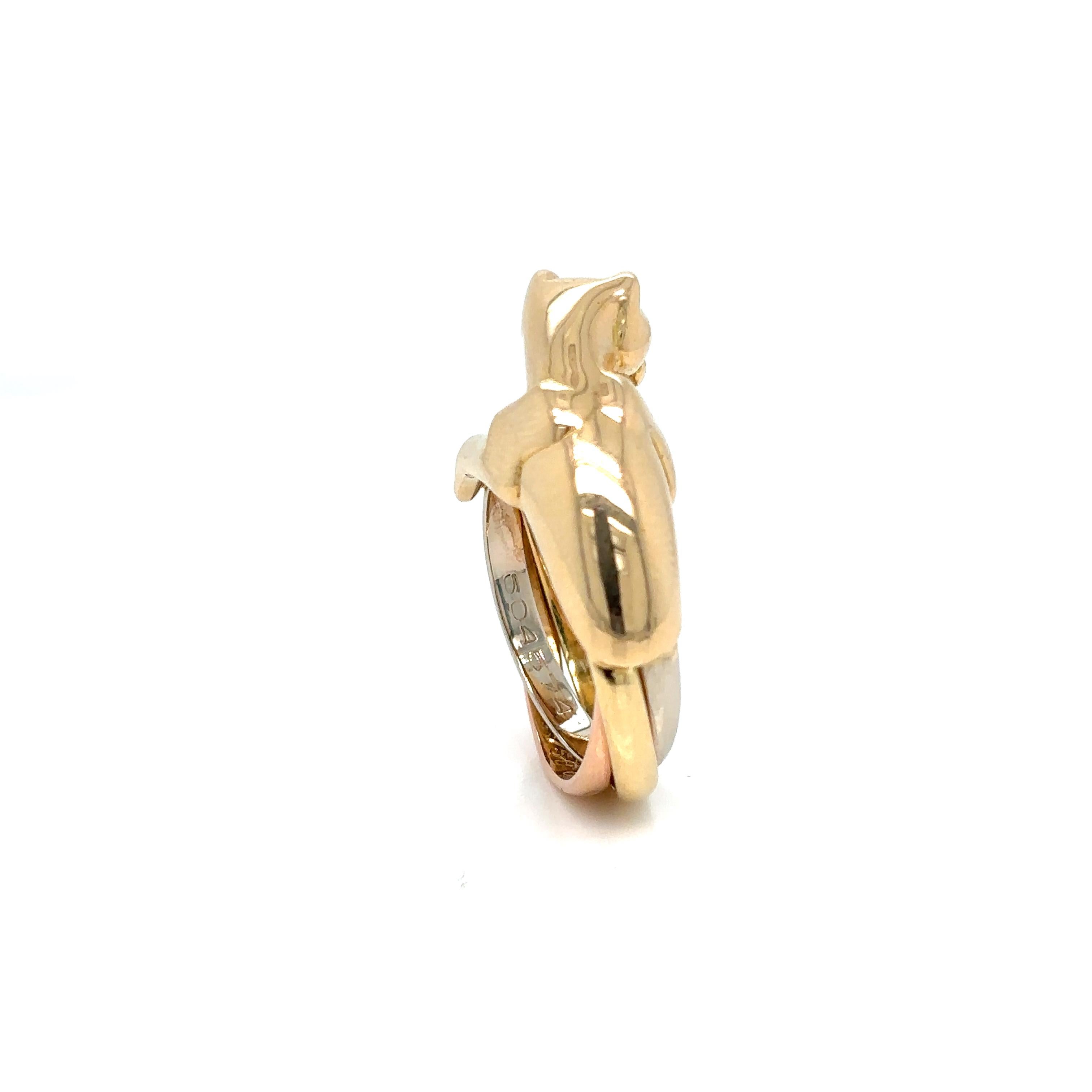 Cartier Panthère Gold Trinity Band Ring For Sale 1