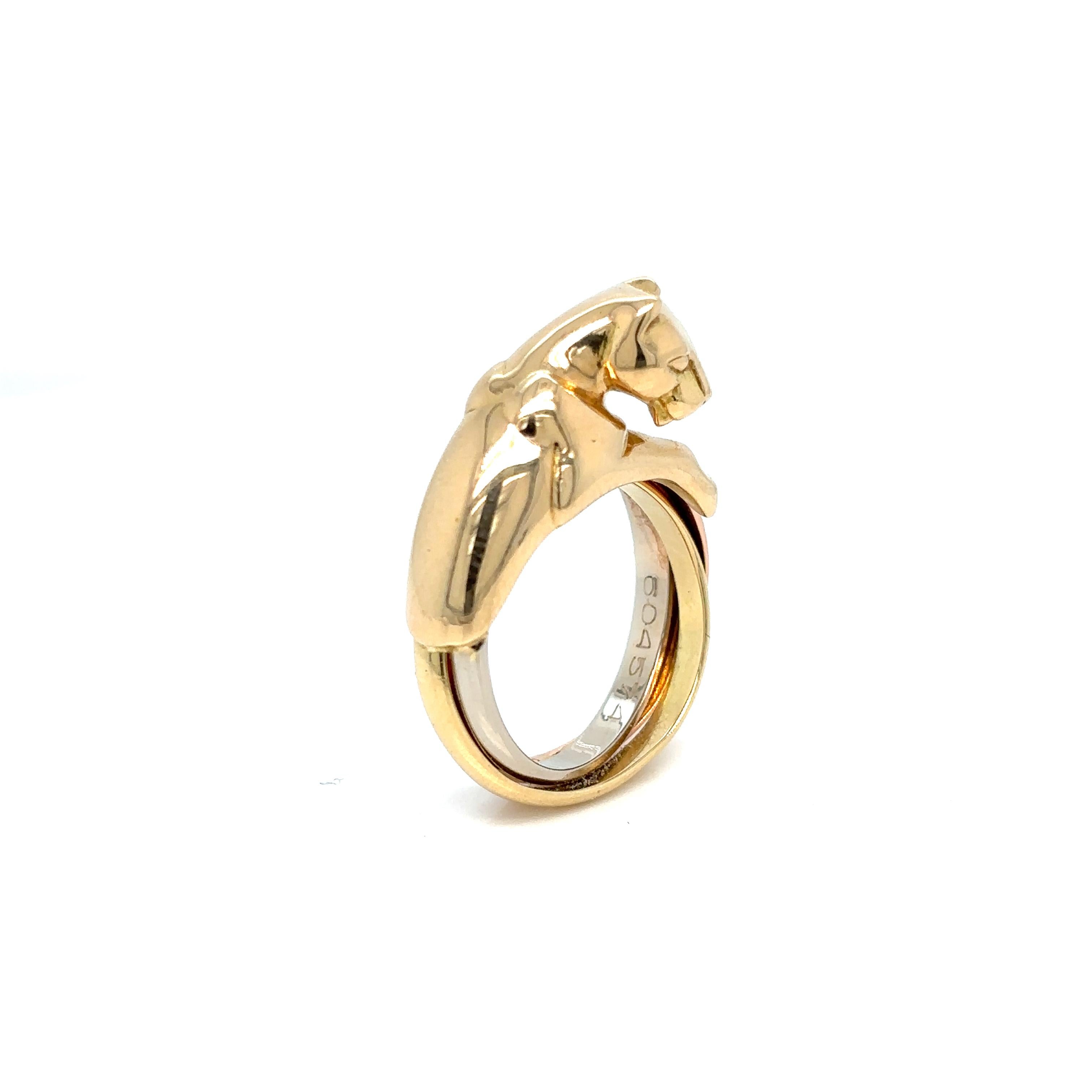 Cartier Panthère Gold Trinity Band Ring For Sale 4