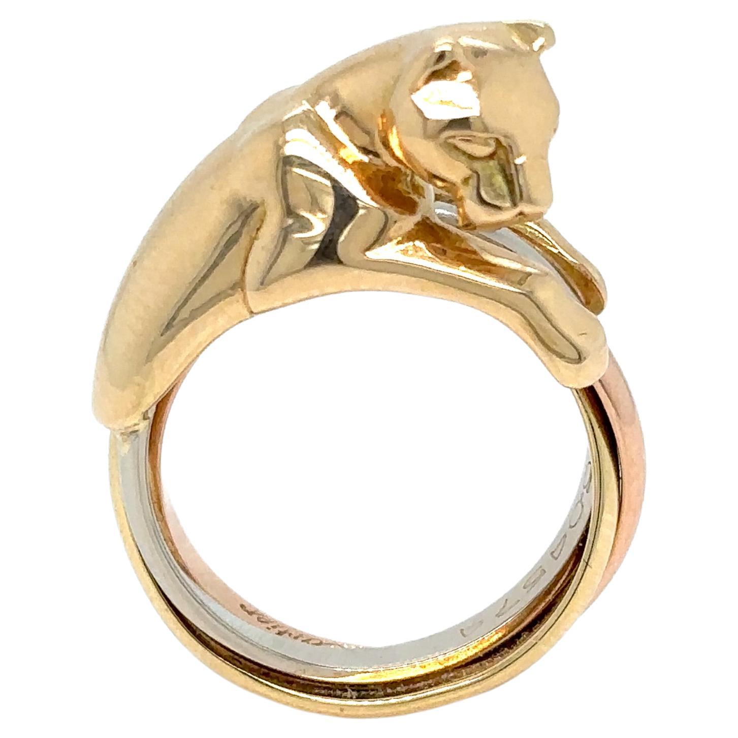Cartier Panthère Gold Trinity Band Ring For Sale