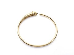 Cartier Panthere Green Tsavorite 18K Yellow Gold Panther Bangle Bracelet Size 16