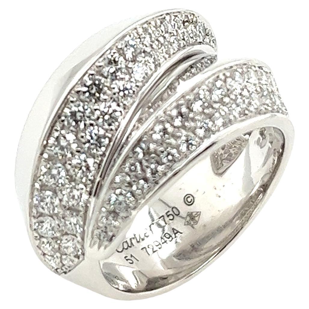 Cartier Panthere Griff Ring in 18ct White Gold. With original box and papers For Sale