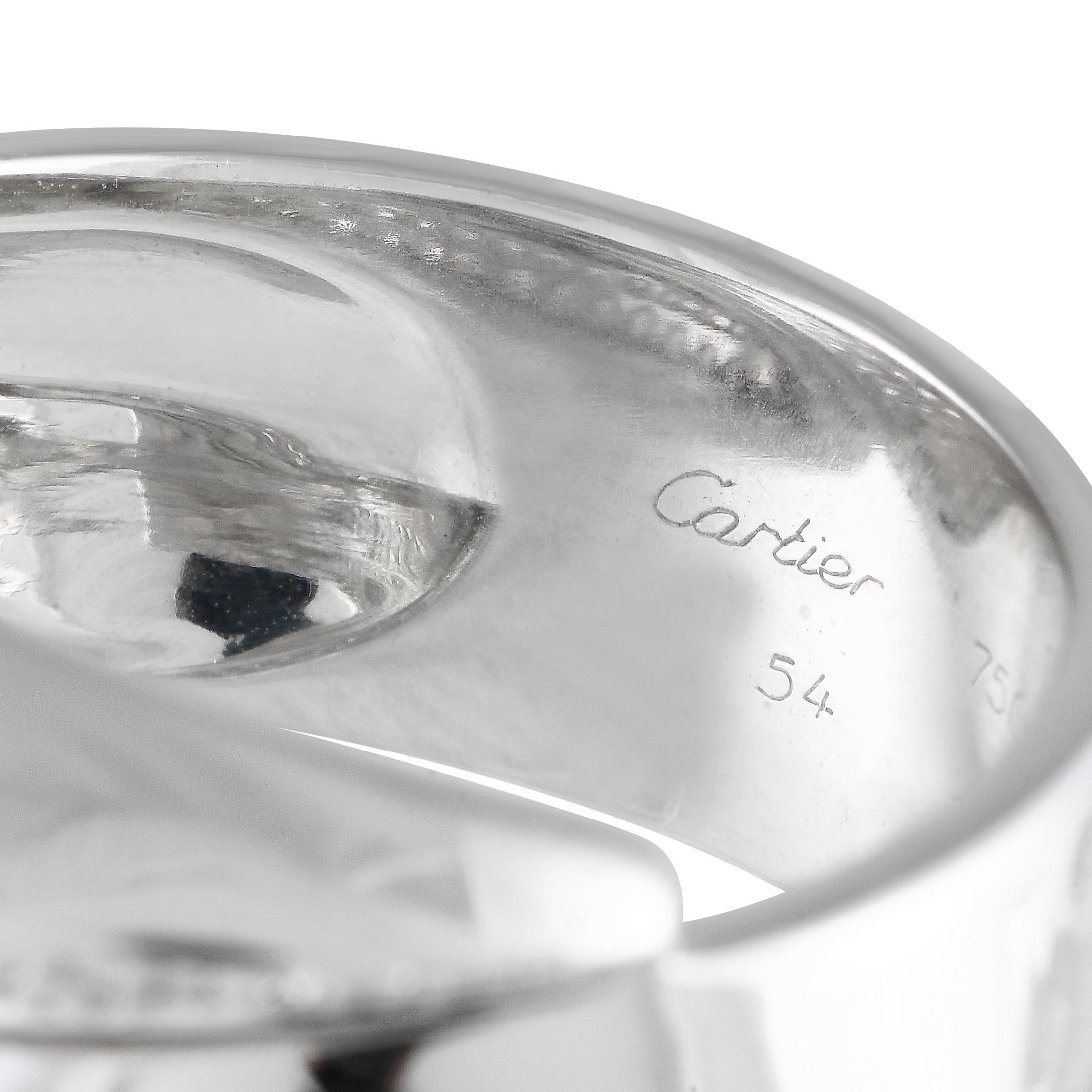 Cartier Panthère Griffe 18K Weißgold 1,15ct Diamant Ring (Rundschliff) im Angebot